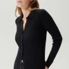 Chemise à mailles côtelées en Laine Mérinos
