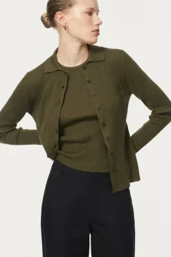 Chemise à mailles côtelées en Lin et Coton