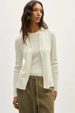 Chemise à mailles côtelées en Lin et Coton