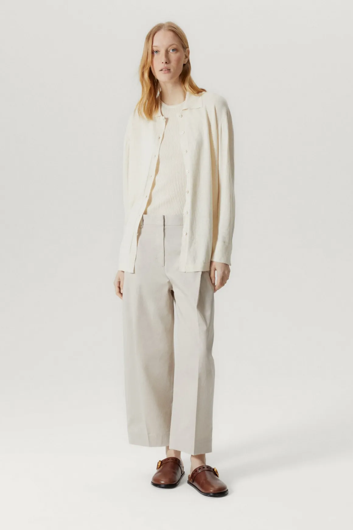 Chemise à manches longues en Lin et Coton