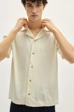 Chemise Bowling en Lin et Coton