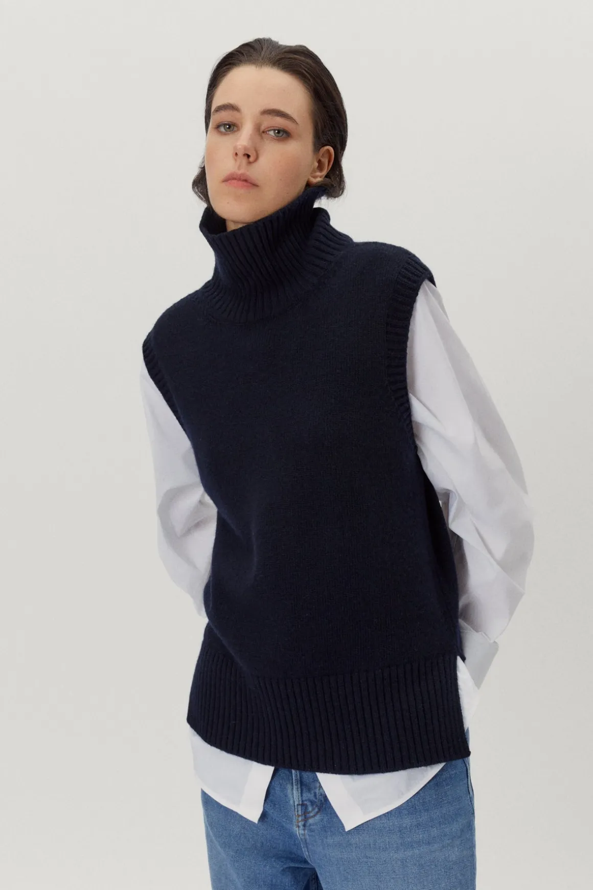 Gilet à col roulé en Laine