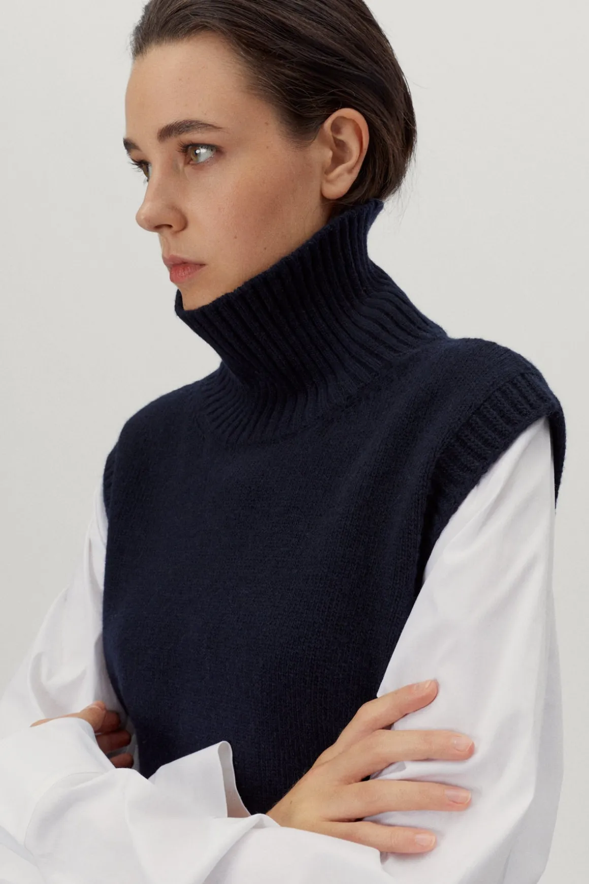 Gilet à col roulé en Laine