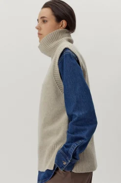 Gilet à col roulé en Laine