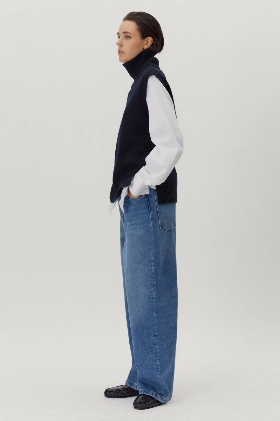 Gilet à col roulé en Laine