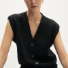 Gilet boutonné en laine mérinos