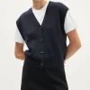 Gilet boutonné en laine mérinos