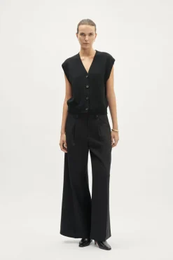 Gilet boutonné en laine mérinos