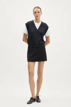 Gilet boutonné en laine mérinos