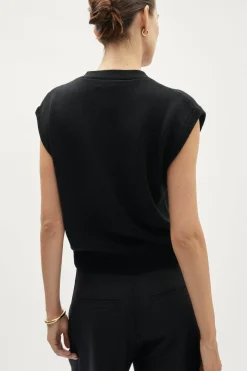 Gilet boutonné en laine mérinos