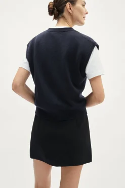 Gilet boutonné en laine mérinos