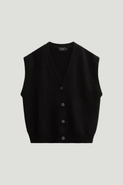 Gilet boutonné en laine mérinos