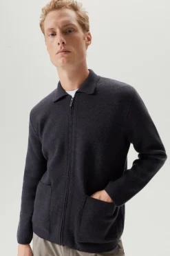 La veste zip en laine bouillie