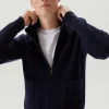 Le cardigan zippé en laine mérinos