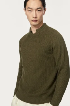 Le pull côtelé en coton en linge