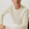 Le pull côtelé en coton en linge