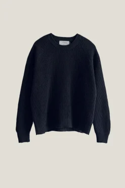 Le pull côtelé en coton en linge