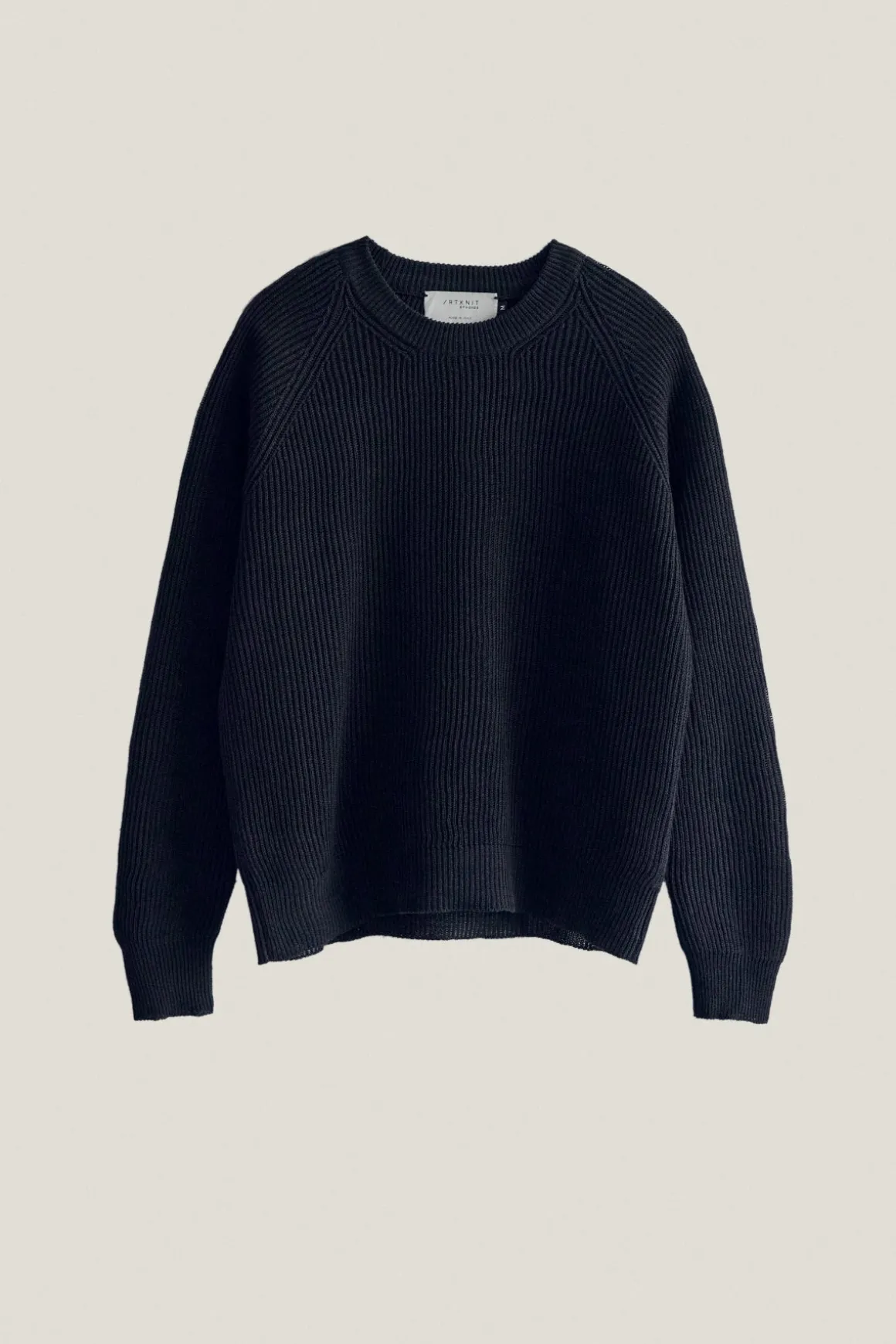 Le pull côtelé en coton en linge