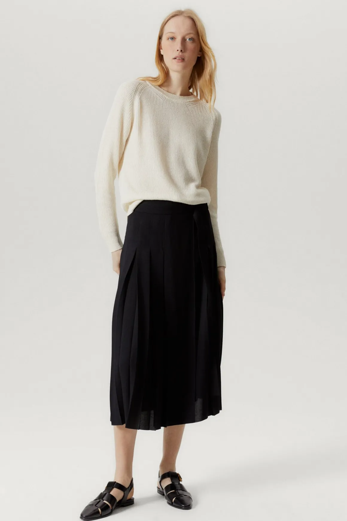 Le pull côtelé en coton en linge