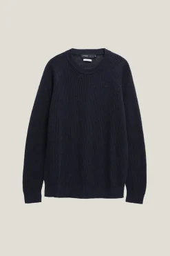 Le pull côtelé en coton en linge