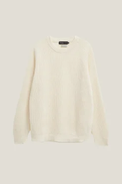 Le pull côtelé en coton en linge