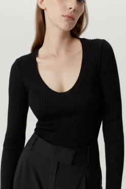 Le pull U-Leck en laine mérinos