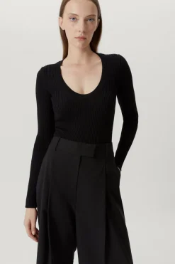 Le pull U-Leck en laine mérinos