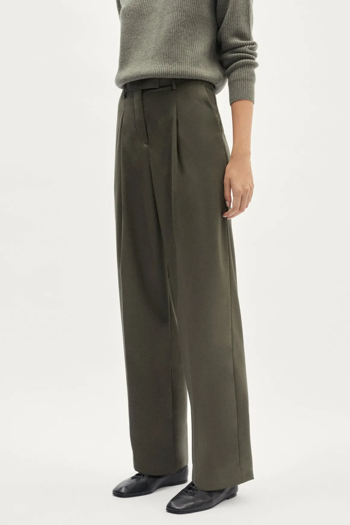Pantalon ajusté en laine