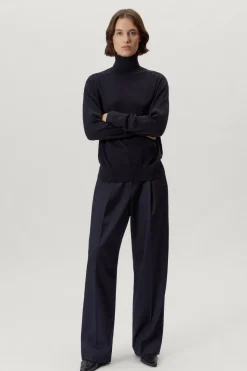Pantalon ajusté en Laine avec pinces