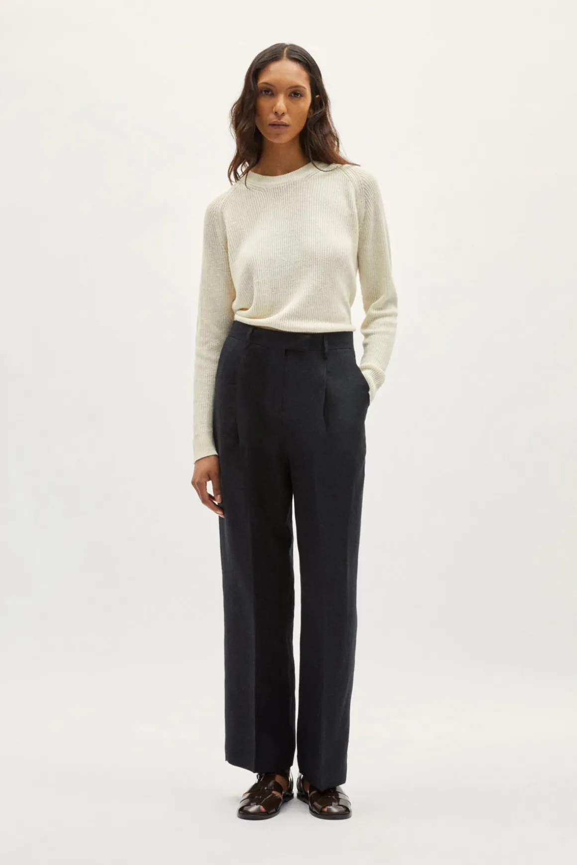Pantalon en Sergé de Lin