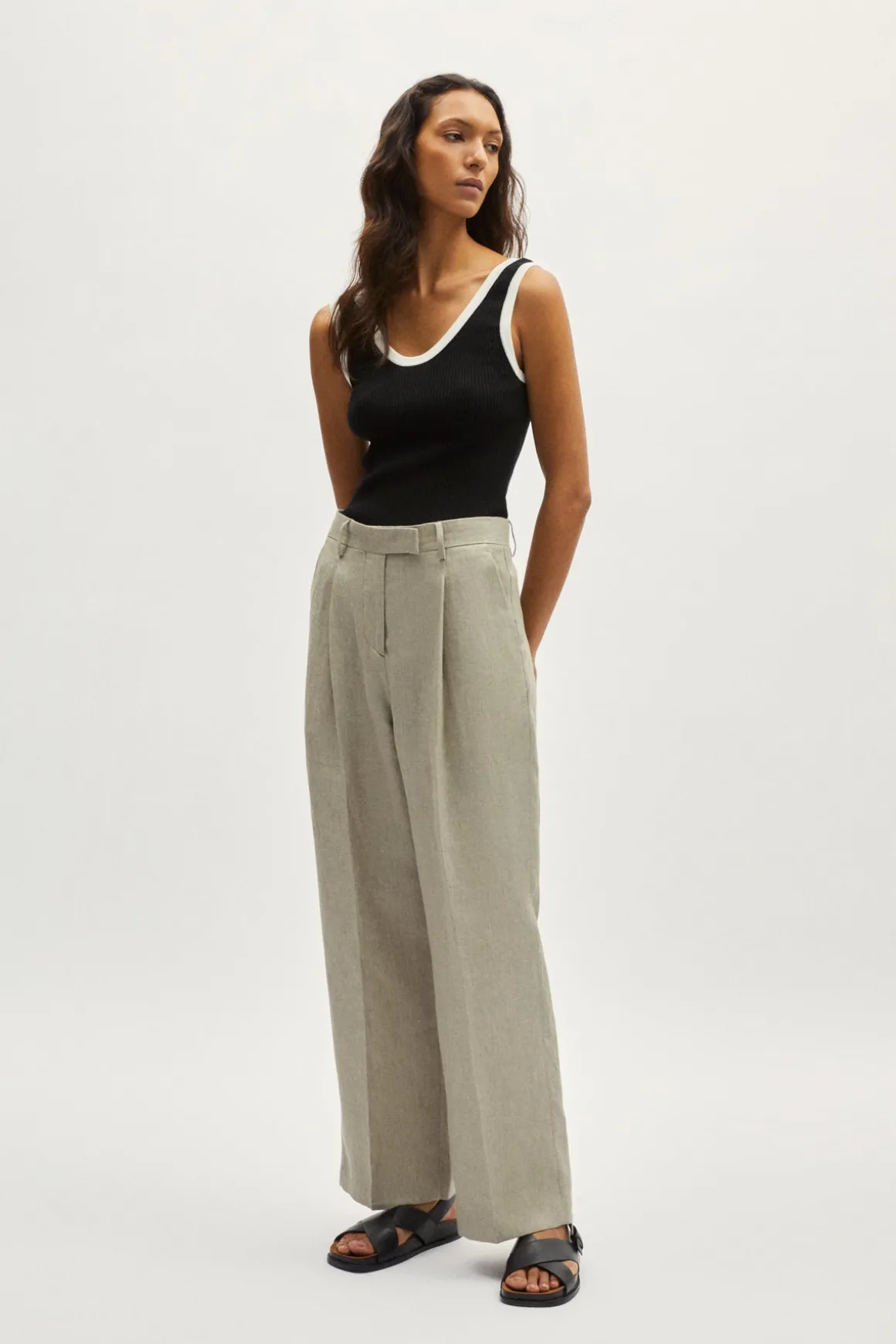 Pantalon en Sergé de Lin