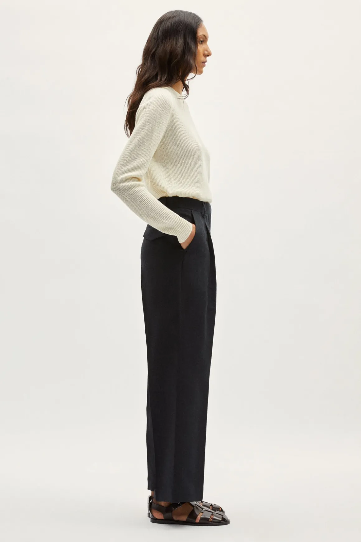 Pantalon en Sergé de Lin