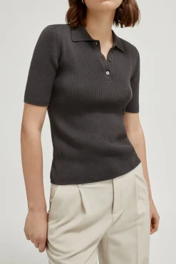 Polo à mailles côtelées en Coton biologique - Version imparfaite