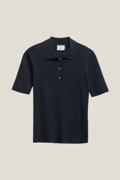 Polo à mailles côtelées en Coton biologique