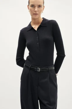 Polo boutonné en laine ultra douce