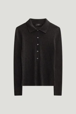 Polo boutonné en laine ultra douce