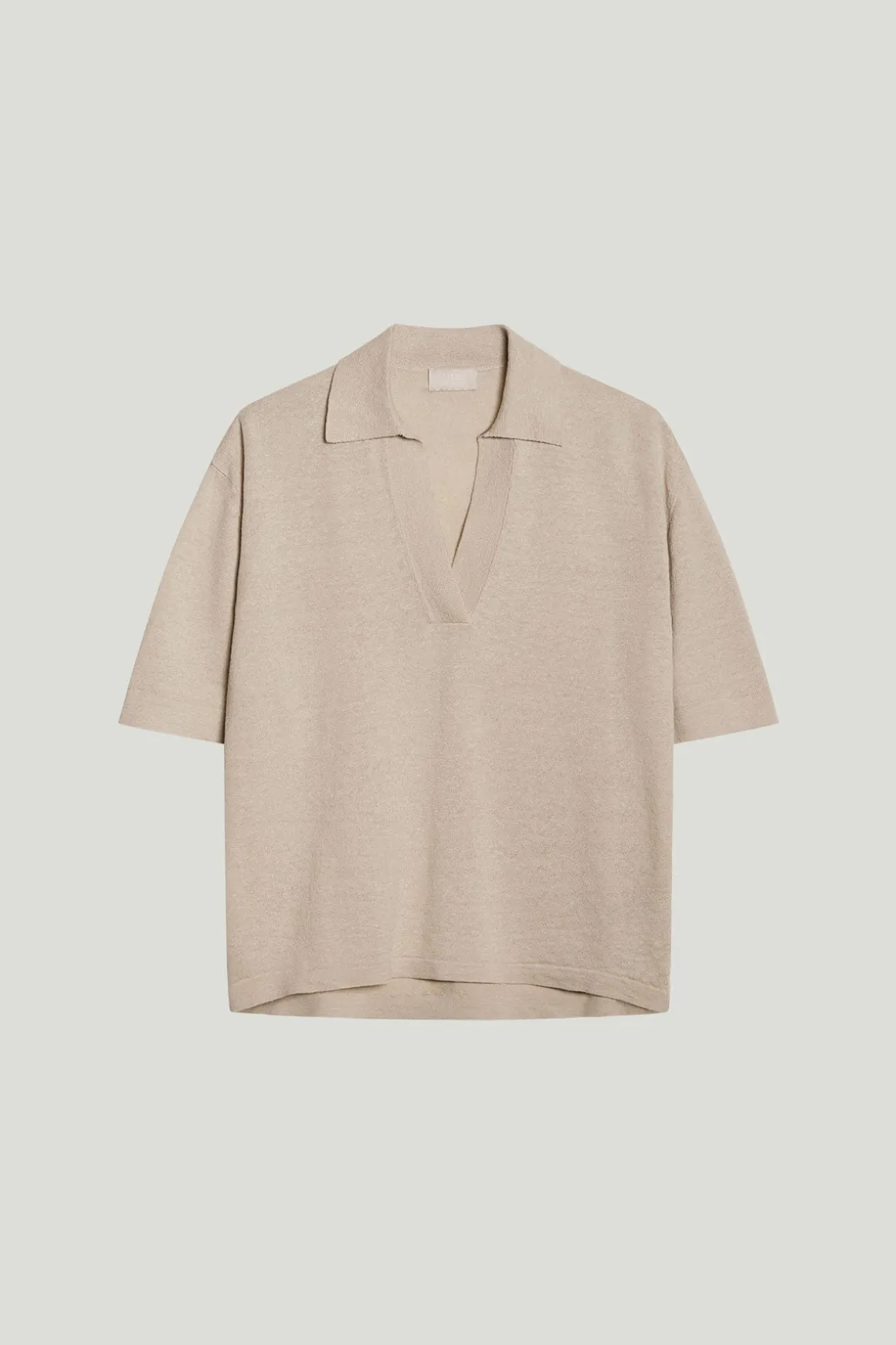 Polo carré en Lin et Coton