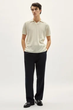 Polo en crochet de Lin et Coton