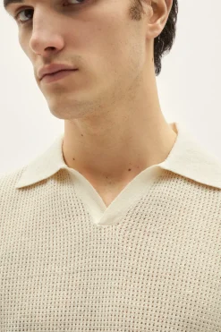 Polo en crochet de Lin et Coton