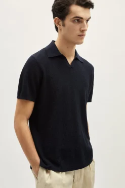 Polo en crochet de Lin et Coton