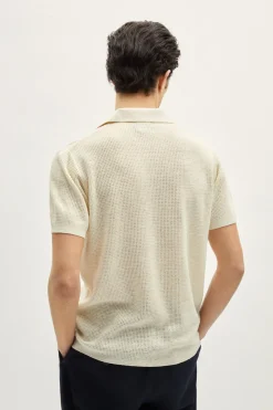 Polo en crochet de Lin et Coton