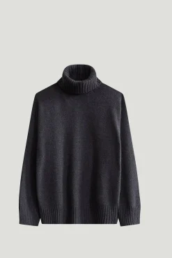 Pull à col montant côtelé en ReCashmere