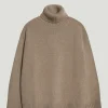 Pull à col montant côtelé en ReCashmere