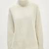 Pull à col montant côtelé en ReCashmere
