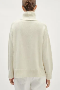 Pull à col montant côtelé en ReCashmere