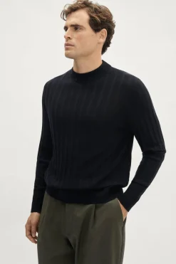 Pull à col montant côtelé ultra doux