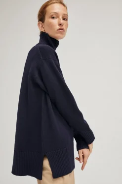 Pull à col montant oversize en Laine Mérinos