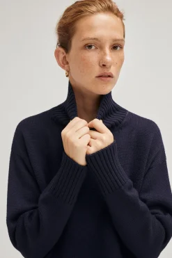 Pull à col montant oversize en Laine Mérinos