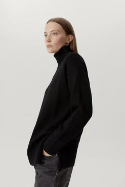 Pull à col montant oversize en Laine Mérinos