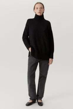 Pull à col montant oversize en Laine Mérinos